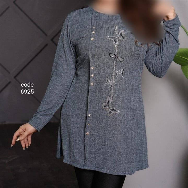 تونیک پرستو جنس کلیشه  نگین کاری شده فری سایز تا 48قد85